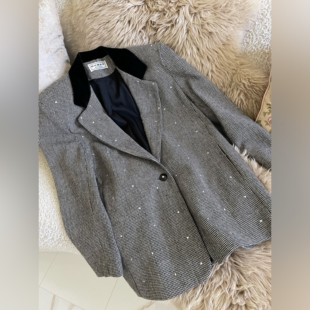 Black and White Women's Blazer - Picture 2 of 8